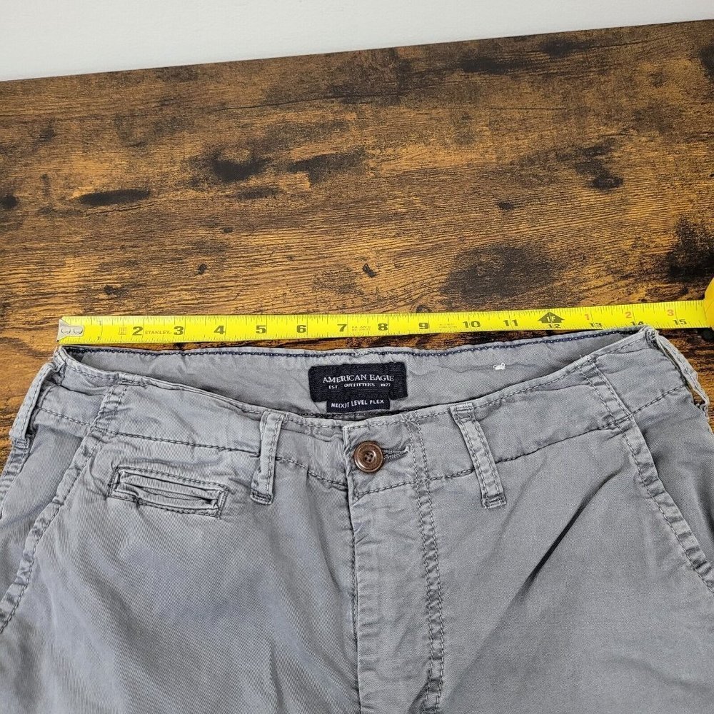 American Eagle Ne(x)t Level Flex Longer Length Gray Shorts Mens AEO Size 28 - Picture 6 of 7